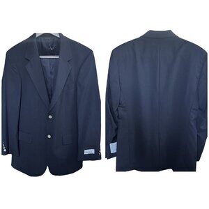 Bill Blass Black Harvard Sports Coat Blazer 100% Wool Gold Bttn Vintage NWT 38R